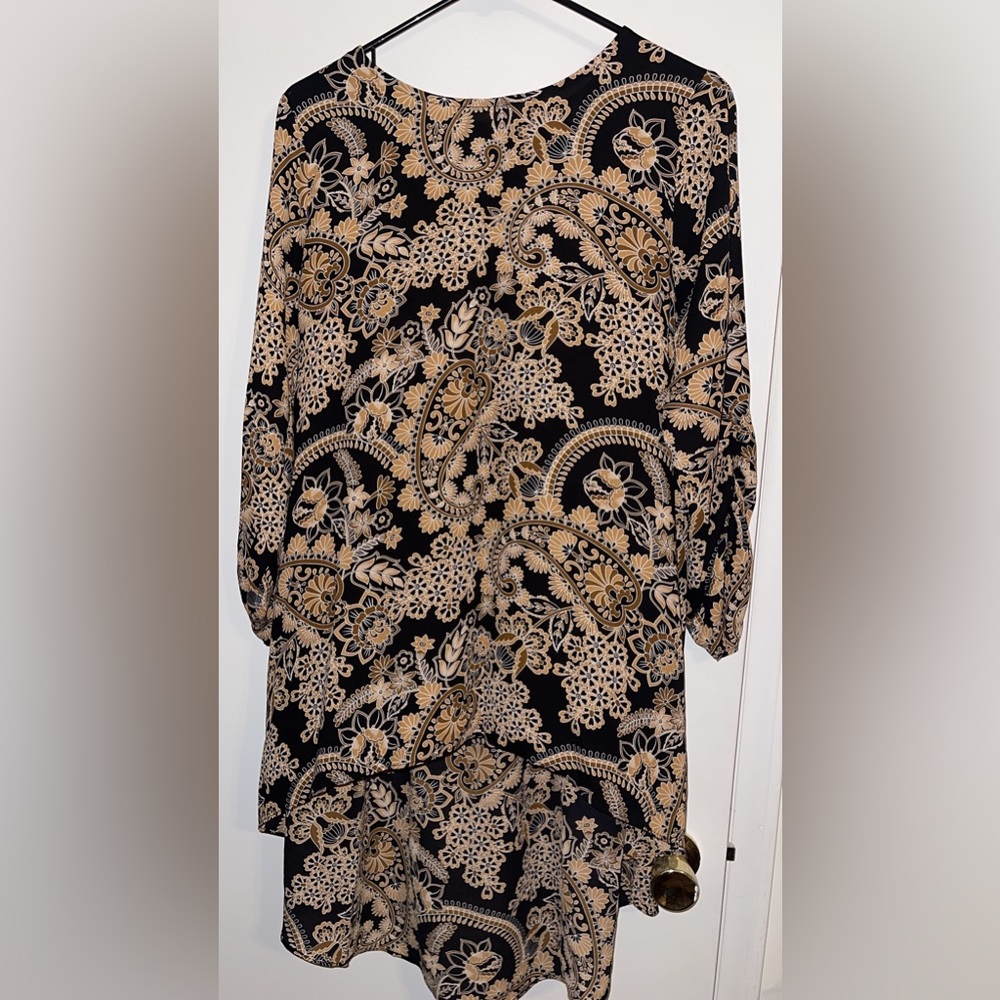Cato Black and Gold paisley high low top